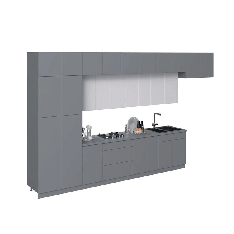 Kitchen Serene Collection Gray & White Gloss Color Base Size 15Ft Wide - 180x107