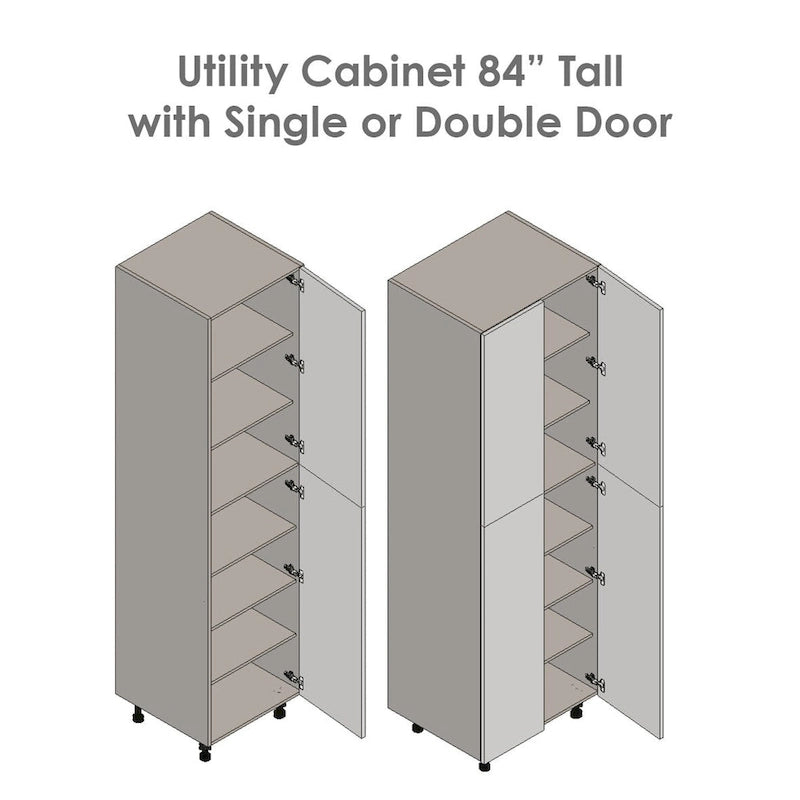30 x 84 Utility Cabinet-Four Door-Grey - 30 x 84 x 23 3/8