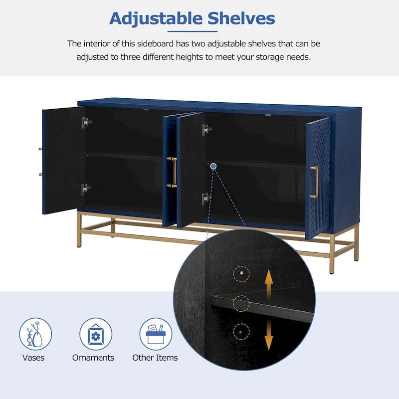 Retro Style Sideboard with Adjustable Shelves