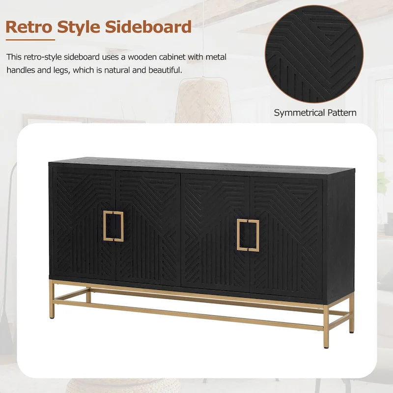Retro Style Sideboard with Adjustable Shelves