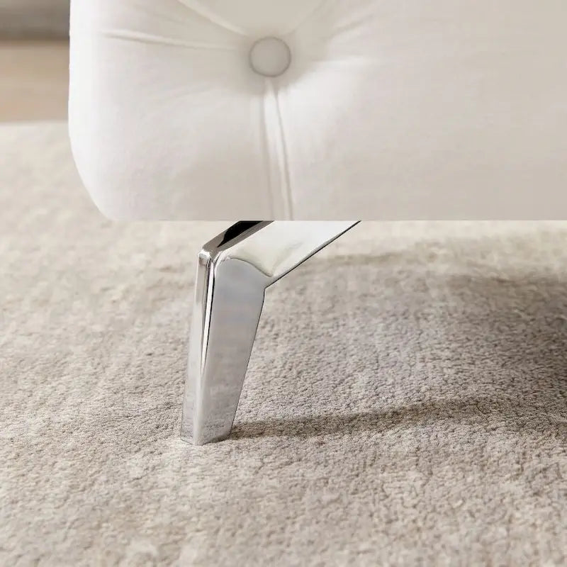 Button-Tufted Ottoman Bench, Upholstered Velvet Footrest Stool Accent Bench for Living Room.