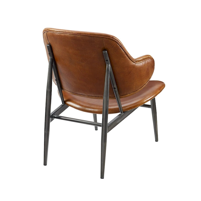 Art Leon Genuine Leather Accent Lounge Chair