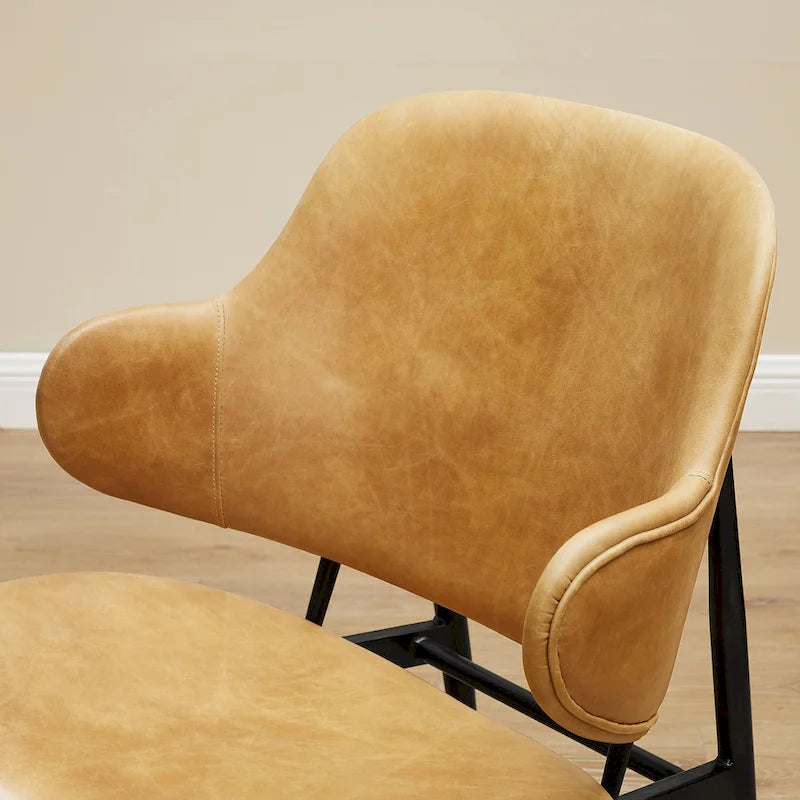 Art Leon Genuine Leather Accent Lounge Chair