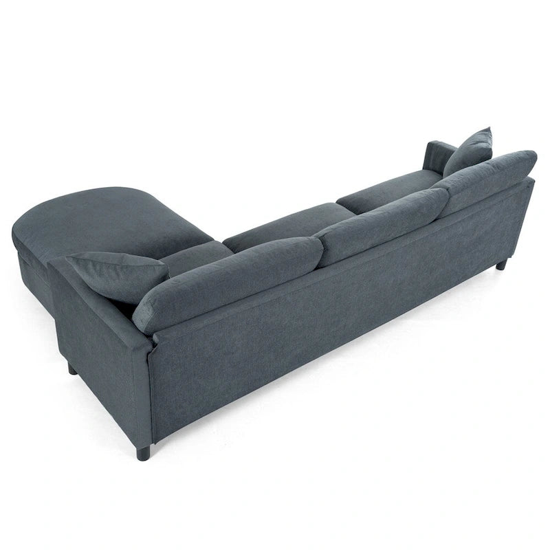 108 Modern Fabric Sectional Sofa with Ottoman and Pillows