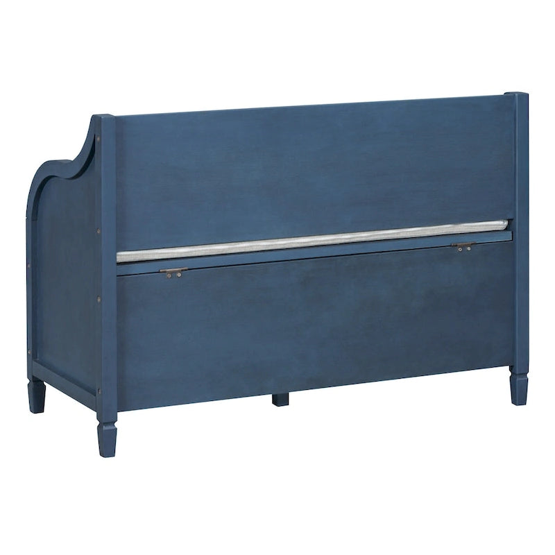 Rustic Style Solid wood Entryway Multifunctional Storage Bench with Safety Hinge