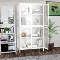 Four Door Storage Cabinet with Adjustable Shelves and Feet Cold-Rolled Steel Sideboard Furniture for Living Room Kitchen