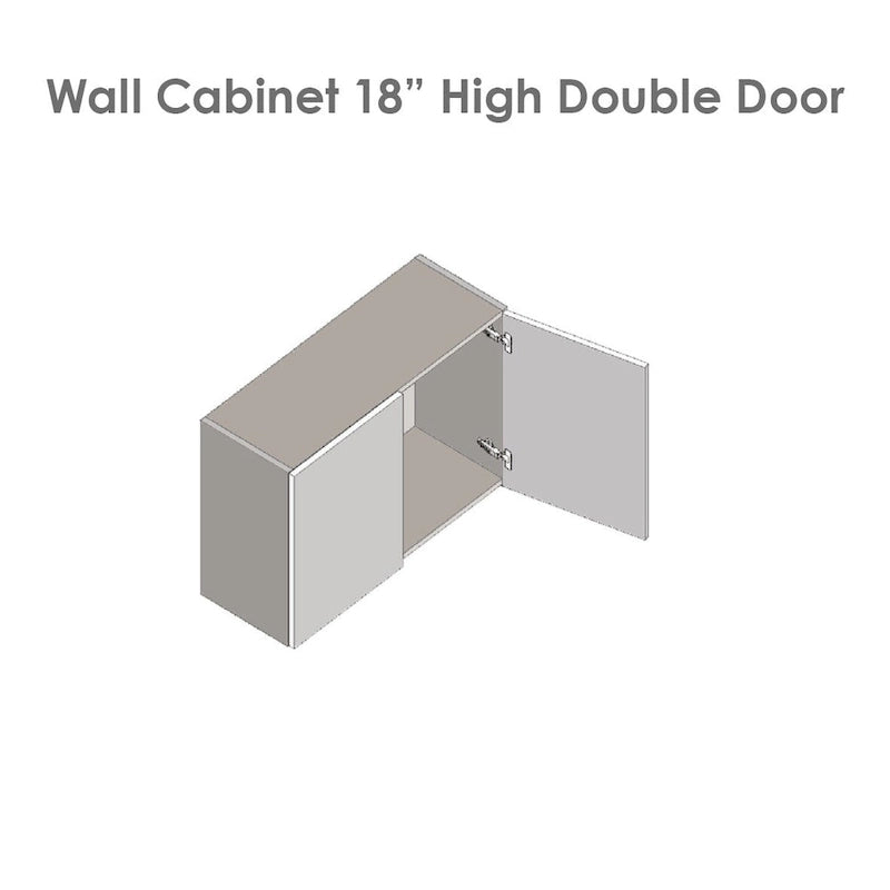 30 x 18 Wall Cabinet-Double Door-Grey - 30 x 18 x 12