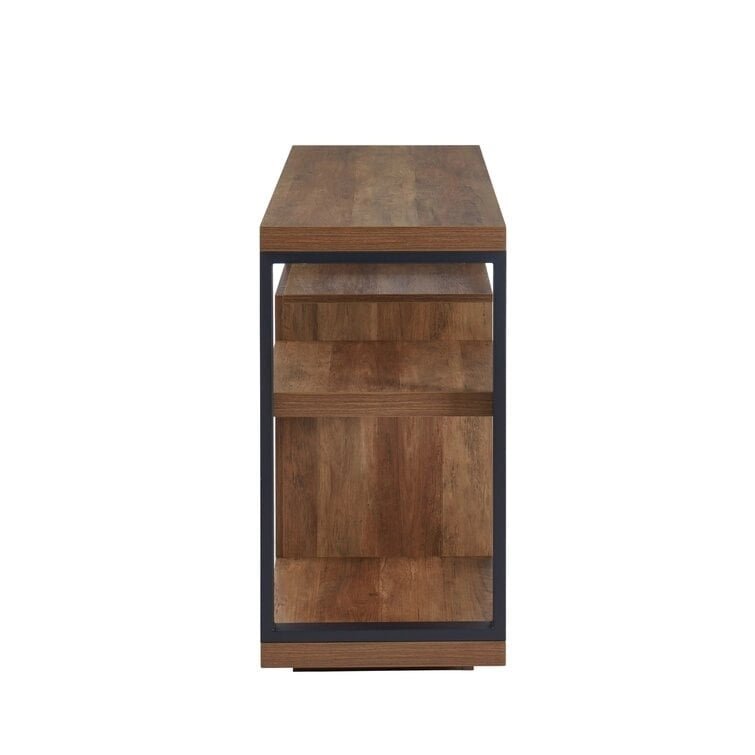 Wood TV Stand Classic Entertainment Center Media Console up to 55 with Electric Fireplace
