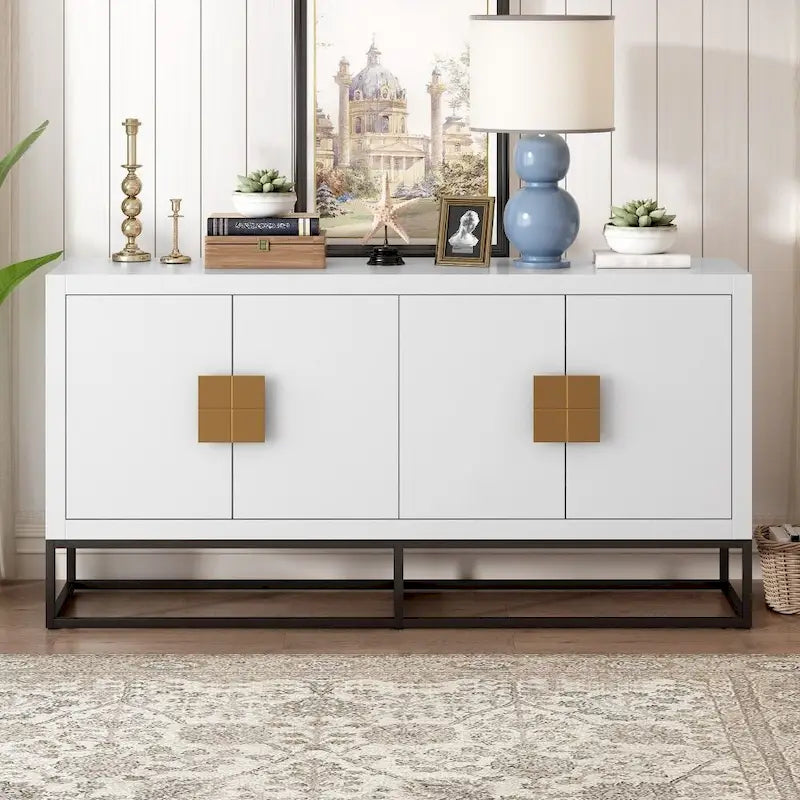 Light Luxury Designed Cabinet with Unique Support Legs and Adjustable Shelves