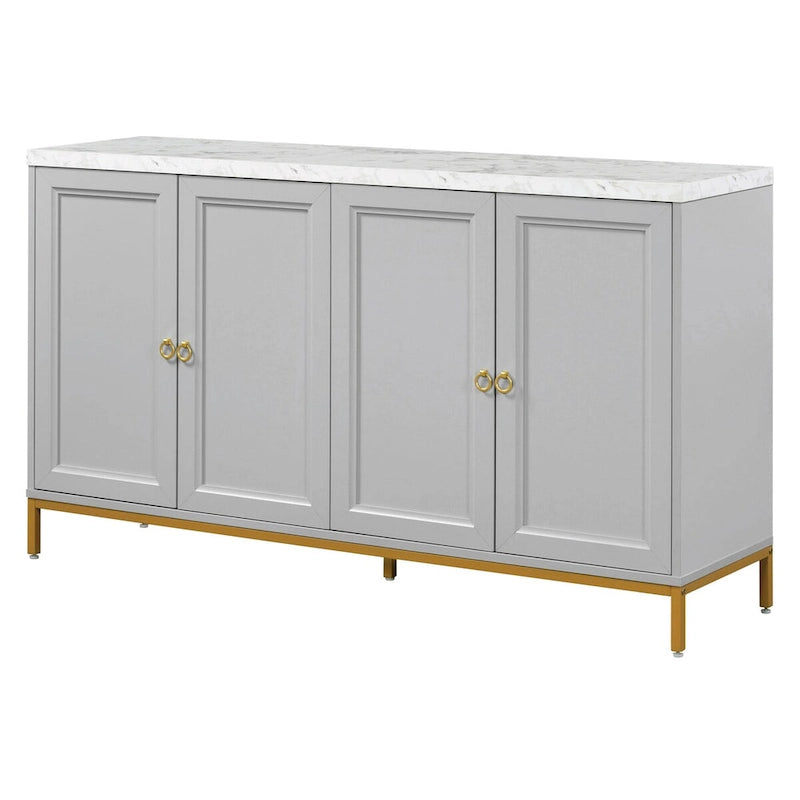 Sideboard with Extra Large Storage Space with Metal Handles and Support Legs for Living Room and Dining Room