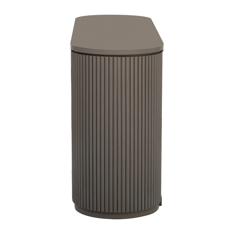 Vertical Striped Door Storage Cabinet with Metal Handles, Adjustable, Suitable for Study, Entryway and Living Room