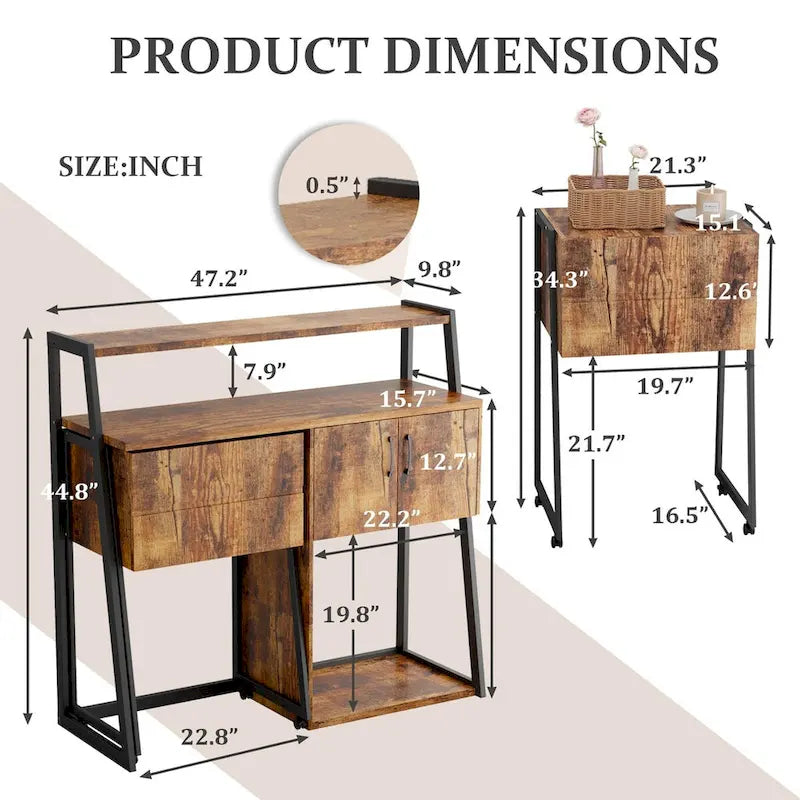 Buffet & Bar Cabinet with Storage Coffee Bar Cabinet Sideboard Storage Cabinet for Dinning Room, Kitchen & Living Room