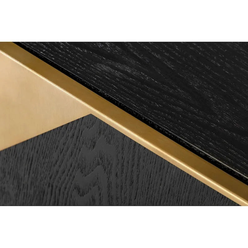 Modrest Perret Glam Black Ash & Brushed Brass Modern Buffet
