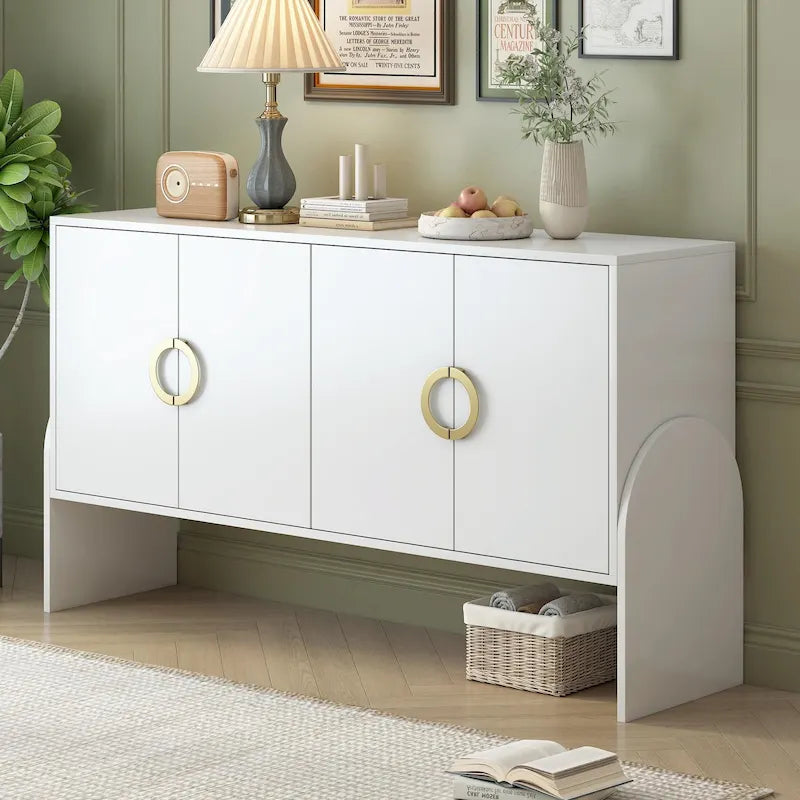 Four-Door Metal Handle Storage Cabinet