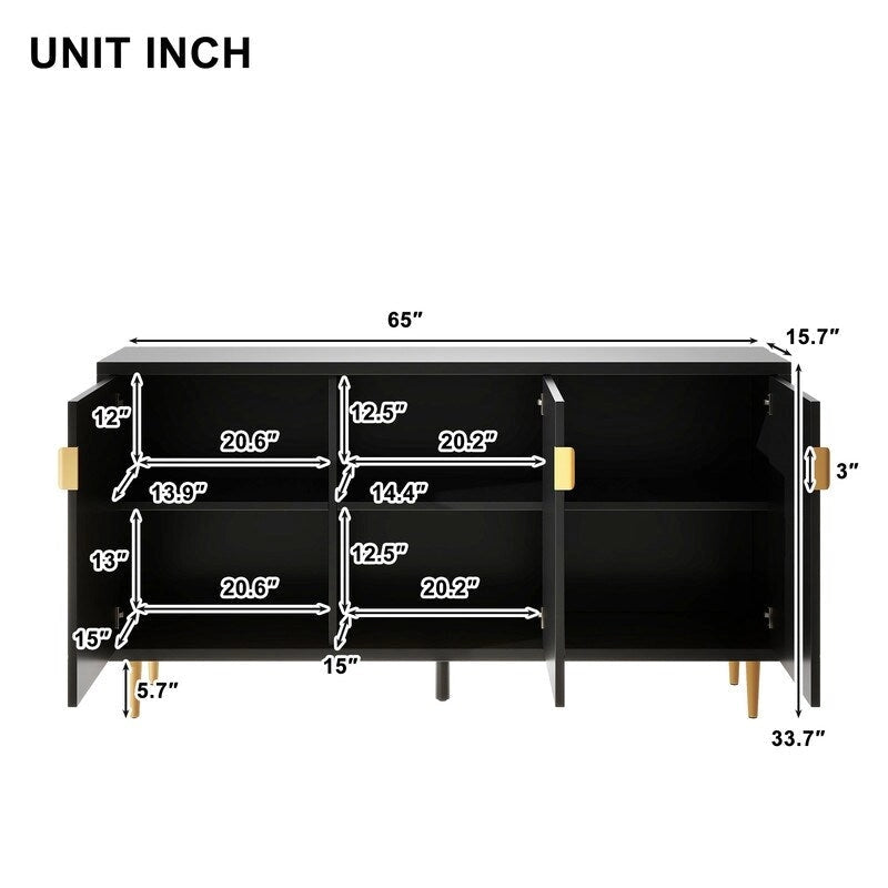 Modern TV Stand with Adjustable Shelves