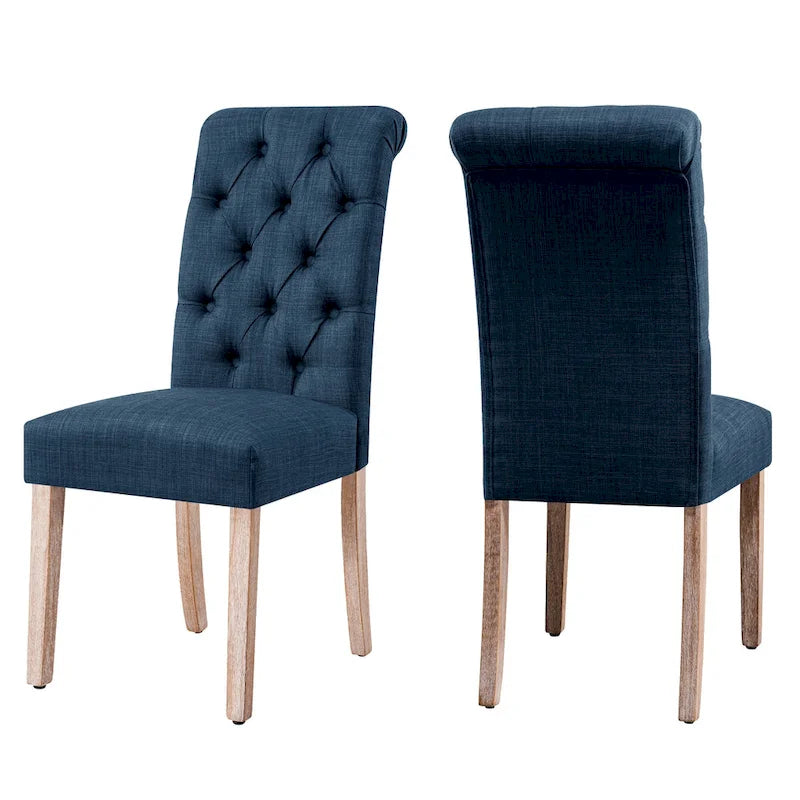 Subrtex(Set of 2)Linen Parsons Upholstered Button Dining Chair