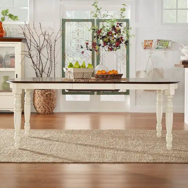 Mackenzie Country Antique Two-tone Dining Table by iNSPIRE Q Classic
