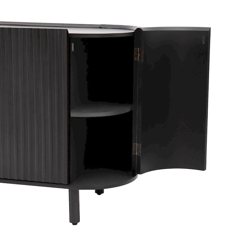 Curved Design Light Luxury Sideboard with Adjustable Shelves,Suitable for Living Room,Study and Entrance