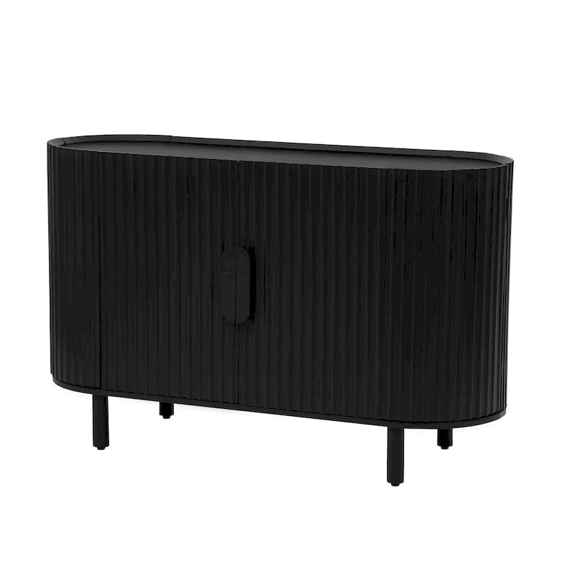 Curved Design Light Luxury Sideboard with Adjustable Shelves,Suitable for Living Room,Study and Entrance