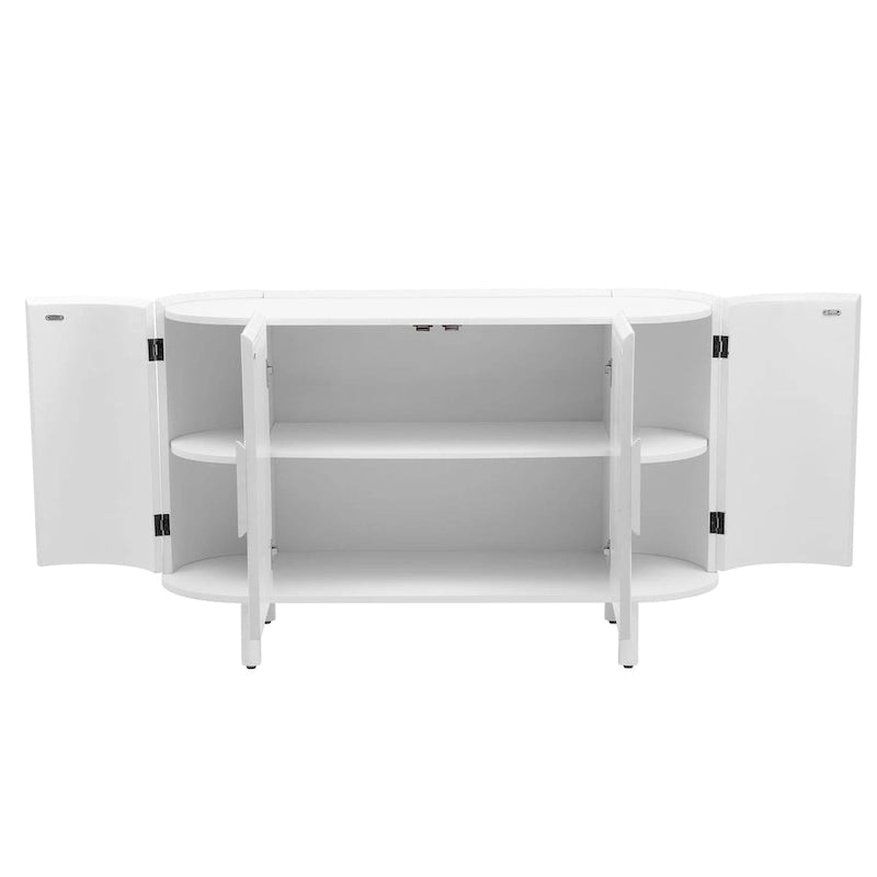 Curved Design Light Luxury Sideboard with Adjustable Shelves,Suitable for Living Room,Study and Entrance