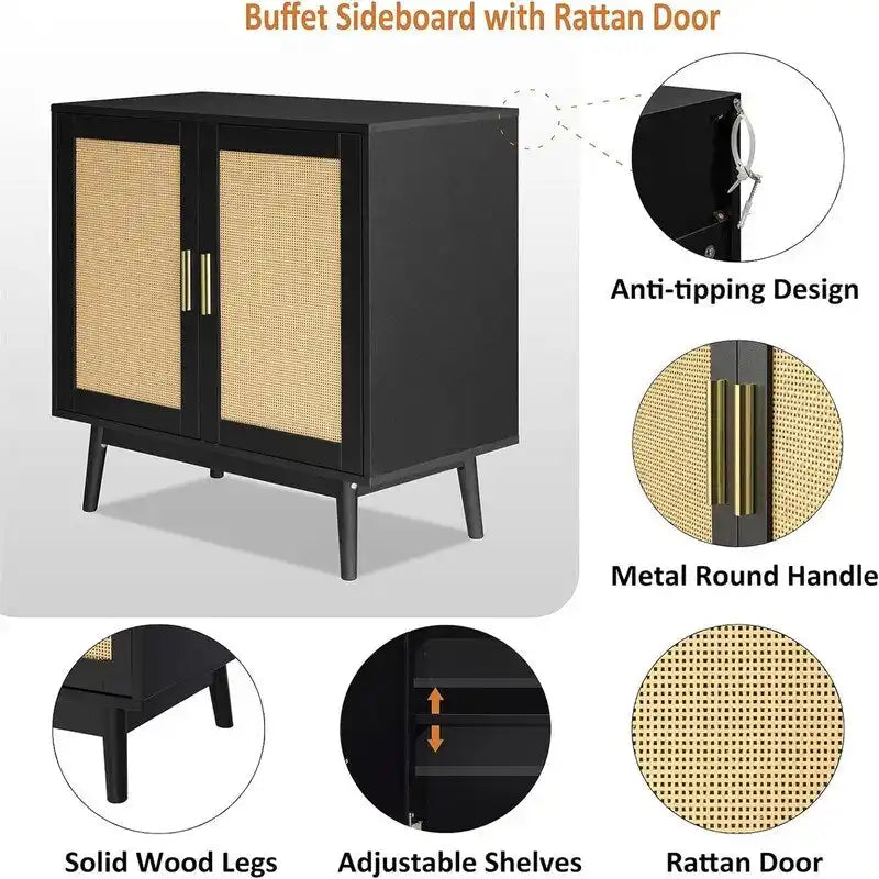 Sideboard Buffet Cabinet - 15.75D x 31.5W x 31.5H