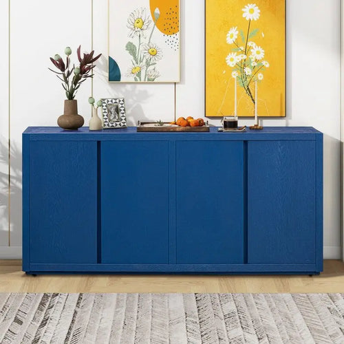 63 Four-Door Sideboard with Adjustable Shelves for Hallway Entryway Living Room