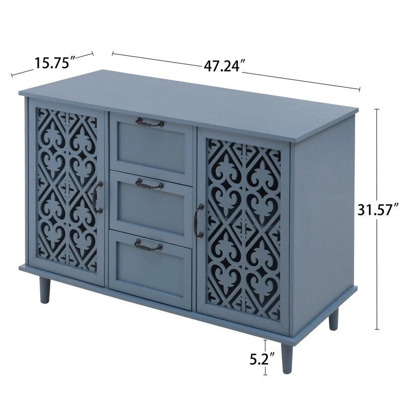 2 Door 3 Drawer Cabinet, American Furniture, Suitable for Bedroom, Living Room, Study