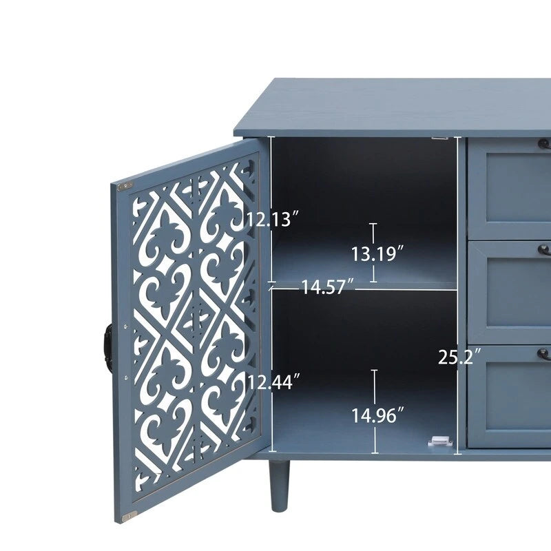 2 Door 3 Drawer Cabinet, American Furniture, Suitable for Bedroom, Living Room, Study