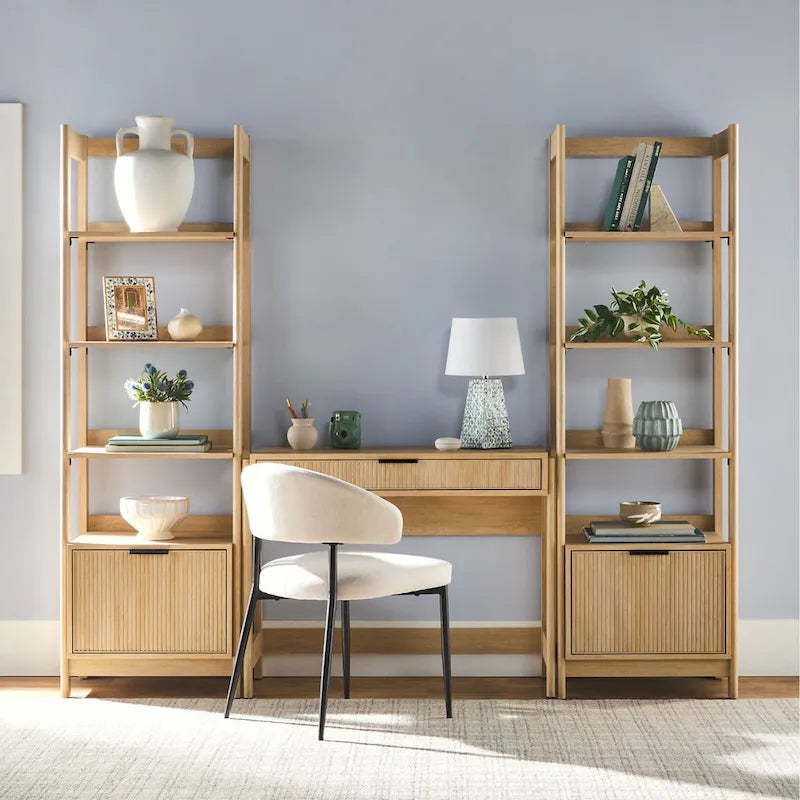 Middlebrook 3-Piece Set Writing Desk with 2 Narrow Bookcases