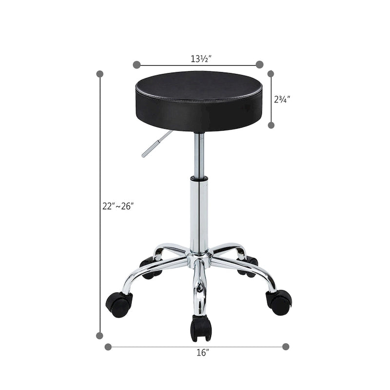 Tabouret roulant de salon/spa en similicuir sans dossier