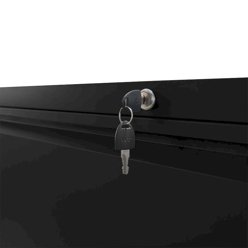 Lateral Black File Cabinet 4 Drawer,with Lock,Lockable File Cabinet