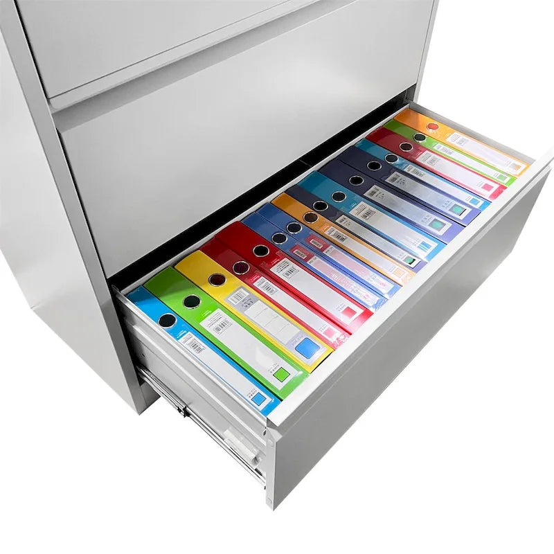 Lateral Black File Cabinet 4 Drawer,with Lock,Lockable File Cabinet