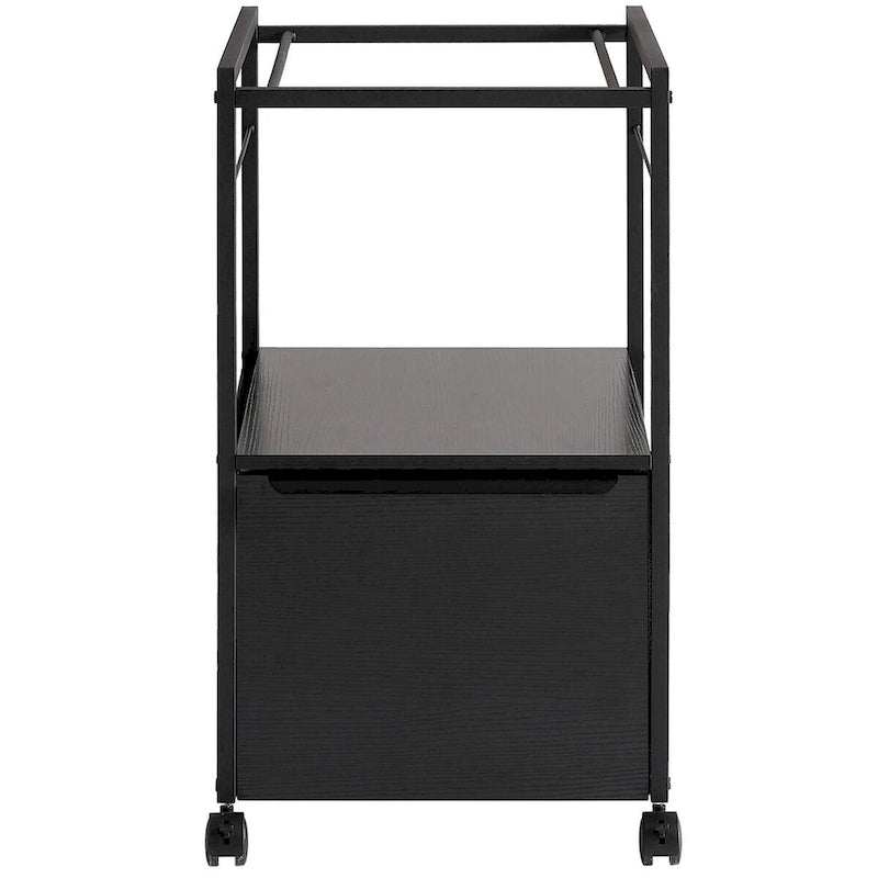 2 Pcs Mobile Vertical File Cabinet with Filing Holders, Printer Stand with Open Storage Shelf, fits A4 or Letter Size