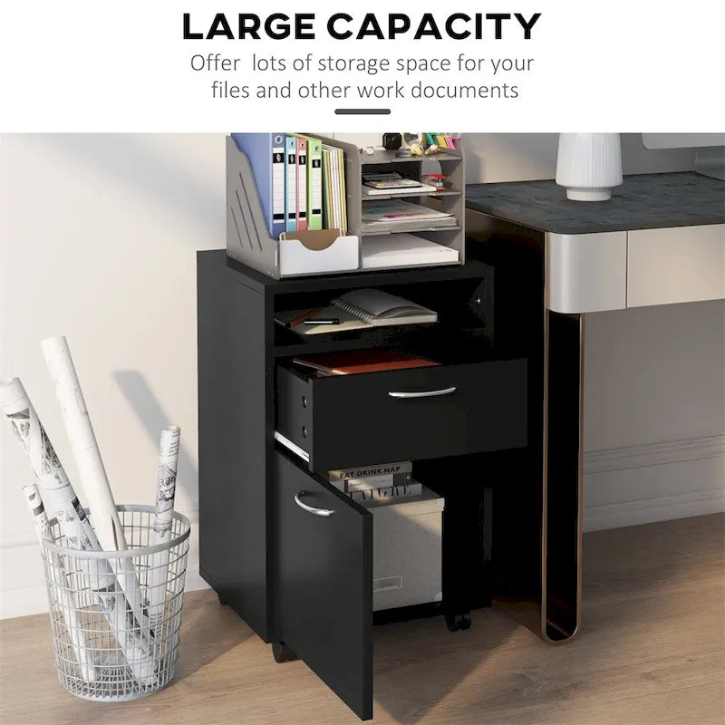 Mobile Storage Cabinet Organizer with Drawer,Printer Stand w/Castors