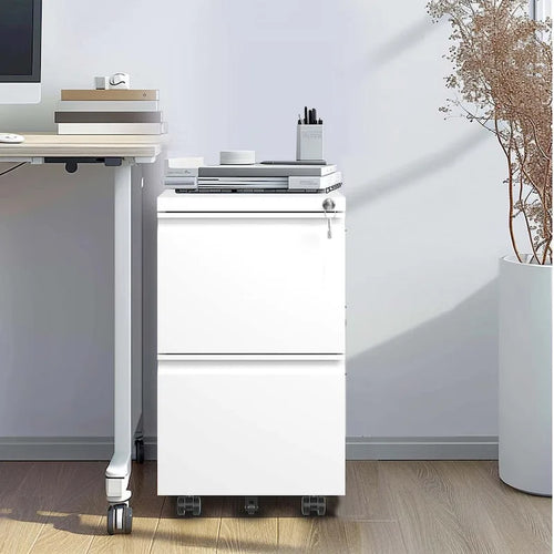 2-Drawer Metal Mobile File Cabinet with Lock