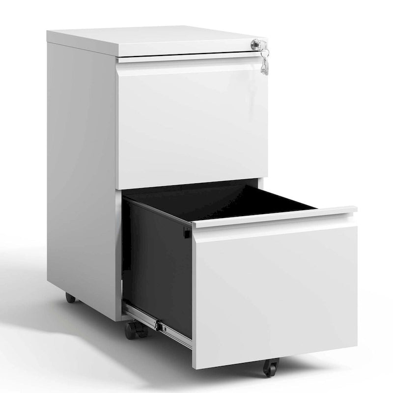 2-Drawer Metal Mobile File Cabinet with Lock