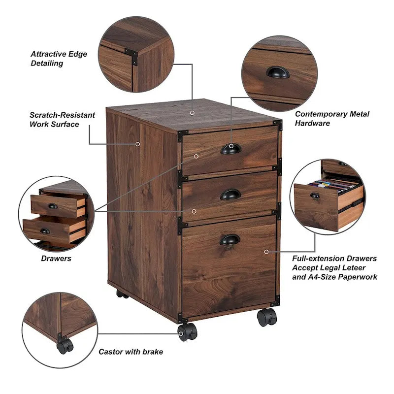 Florenda 3-drawer Lateral Filing Cabinet