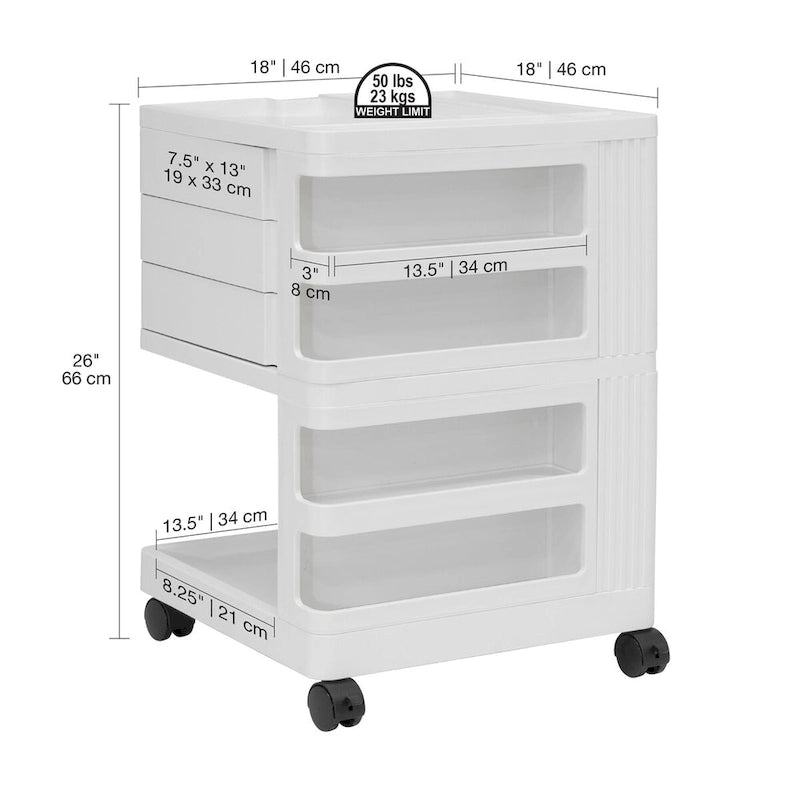 Studio Designs Kubx Pro Mobile Rotating 4-Sided Storage Organizer - 18 W x 18 D x 26 H