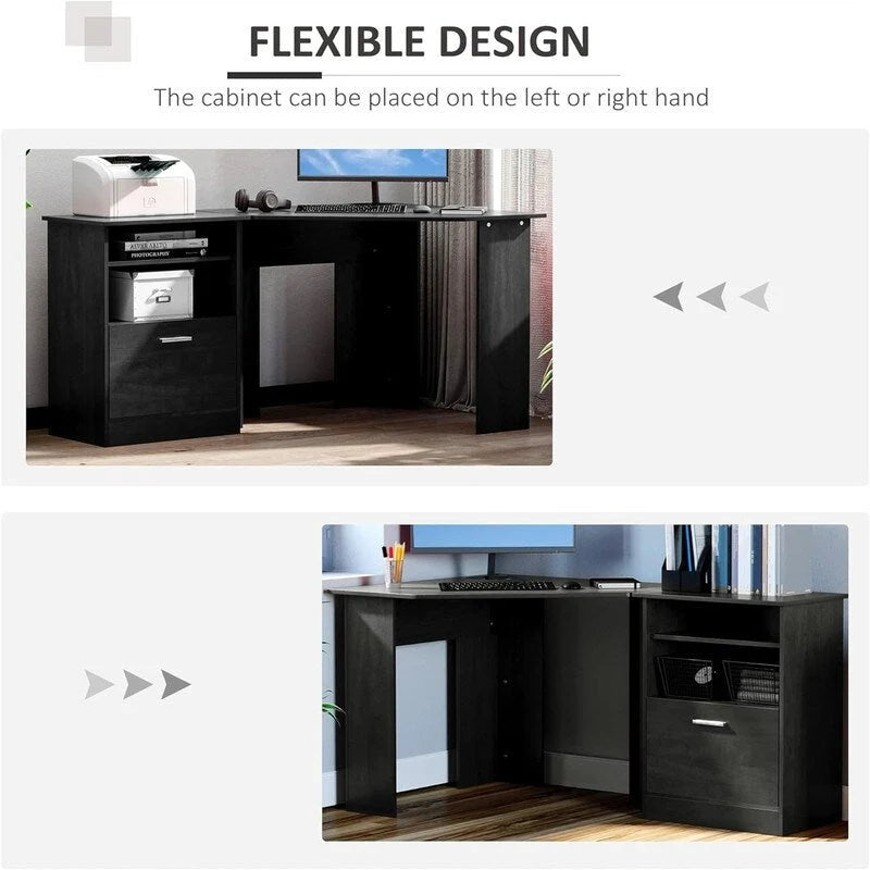 Computer Desk with Printer Cabinet