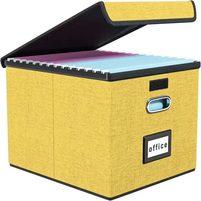 Collapsible File Storage Organizer Box - 14.9L x 12.7W x 10.8H