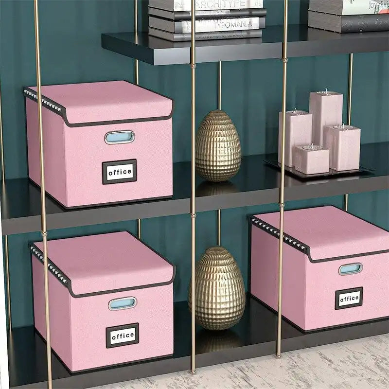 Collapsible File Storage Organizer Box - 14.9L x 12.7W x 10.8H