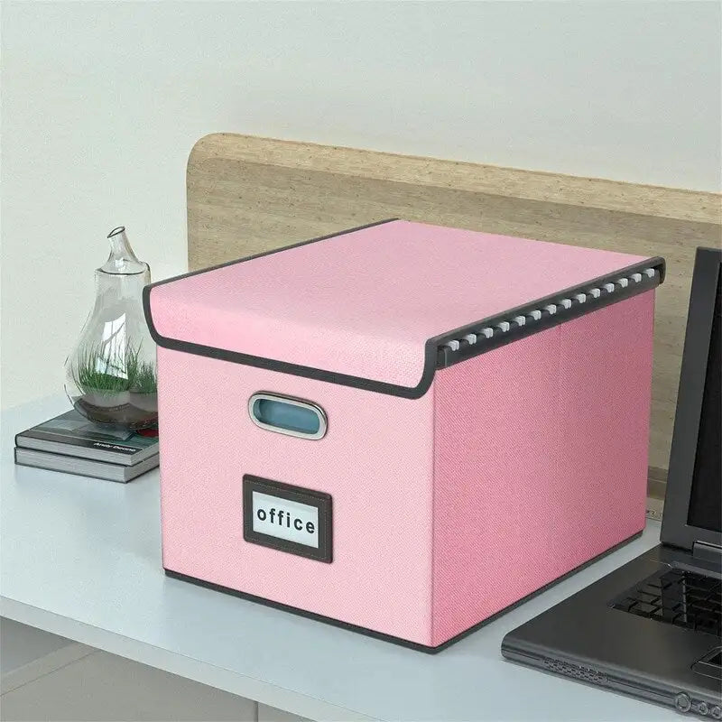 Collapsible File Storage Organizer Box - 14.9L x 12.7W x 10.8H