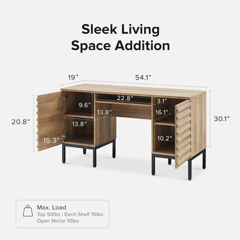 Mopio Norwin Modern Industrial Executive Desk - N/A