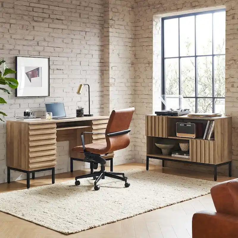 Mopio Norwin Modern Industrial Executive Desk - N/A