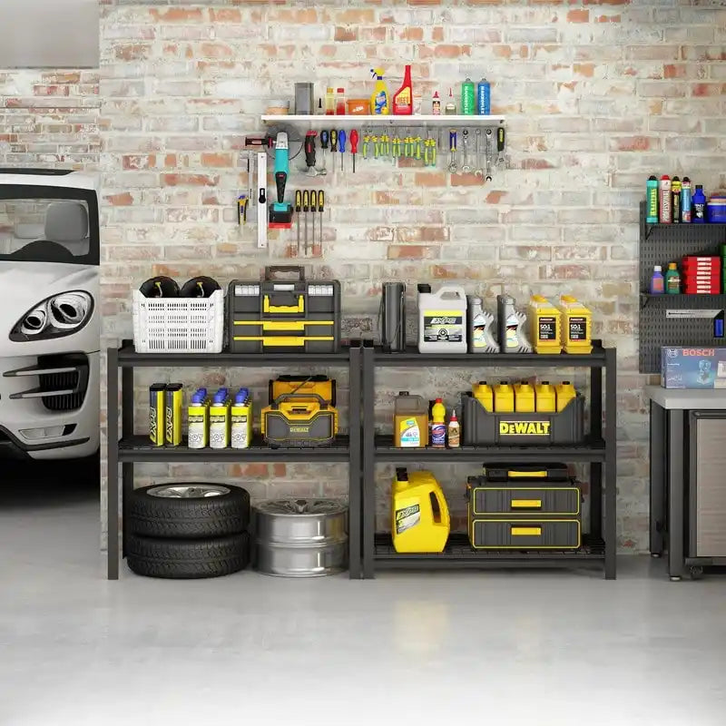 5-Tier Black Adjustable Metal Shelving Unit Heavy Duty Garage Storage