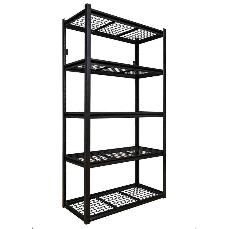5-Tier Black Adjustable Metal Shelving Unit Heavy Duty Garage Storage