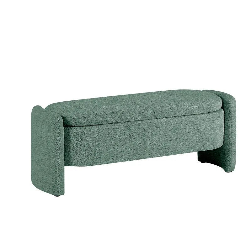 GEITIN Oval Upholstered Bench with Large Storage Space