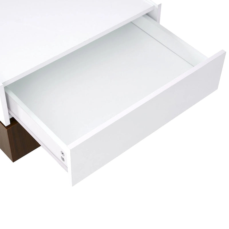 Square 360Rotating Coffee Table with 2 Drawers