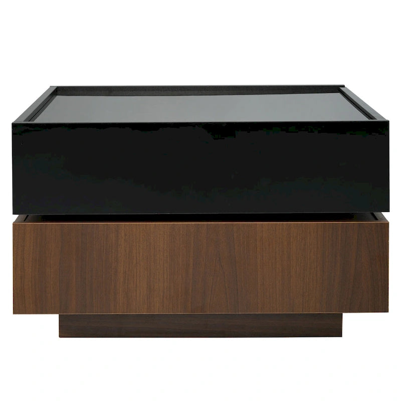 Square 360Rotating Coffee Table with 2 Drawers