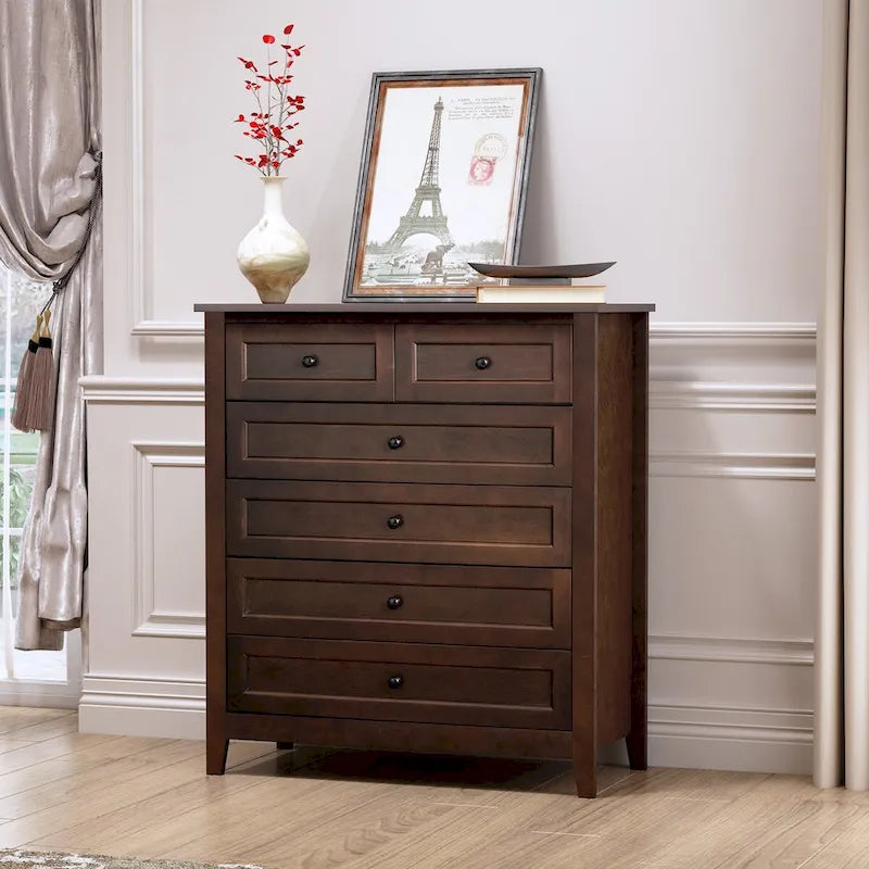 Wood spray-painted drawer dresser